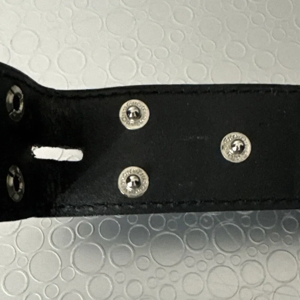 Nocona Black Leather Western Belt Strap No Buckle 32 Concho Laced Edge Cowboy